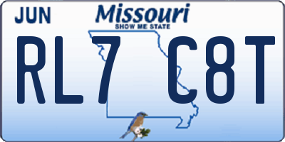 MO license plate RL7C8T
