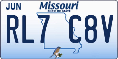 MO license plate RL7C8V