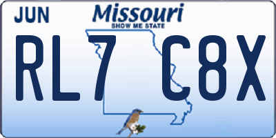MO license plate RL7C8X