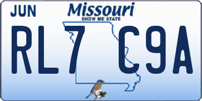 MO license plate RL7C9A
