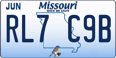 MO license plate RL7C9B