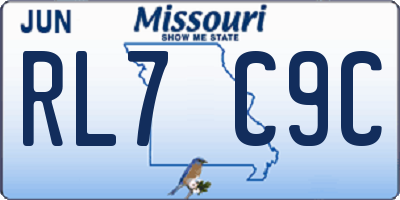 MO license plate RL7C9C
