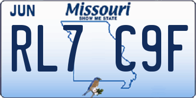 MO license plate RL7C9F
