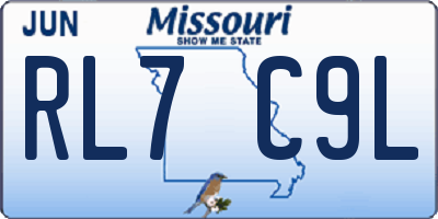 MO license plate RL7C9L