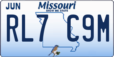 MO license plate RL7C9M