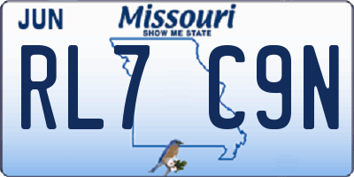 MO license plate RL7C9N