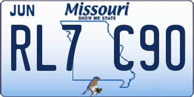 MO license plate RL7C9O