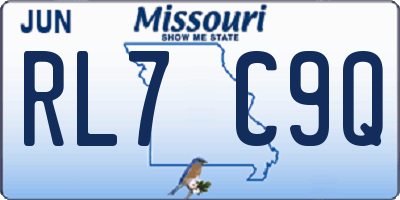 MO license plate RL7C9Q