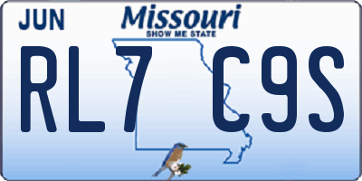 MO license plate RL7C9S