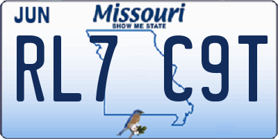 MO license plate RL7C9T