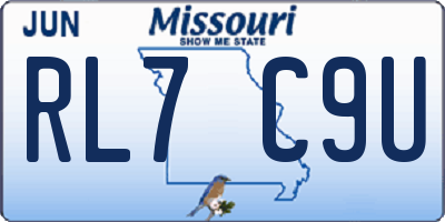 MO license plate RL7C9U