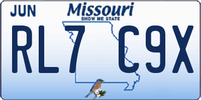 MO license plate RL7C9X