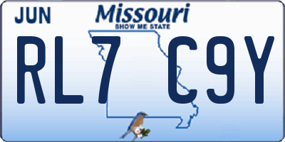 MO license plate RL7C9Y