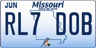 MO license plate RL7D0B