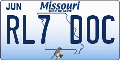 MO license plate RL7D0C