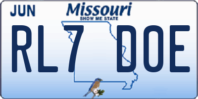 MO license plate RL7D0E