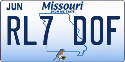 MO license plate RL7D0F