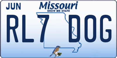 MO license plate RL7D0G