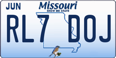MO license plate RL7D0J