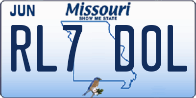 MO license plate RL7D0L