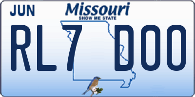 MO license plate RL7D0O