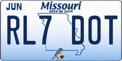 MO license plate RL7D0T
