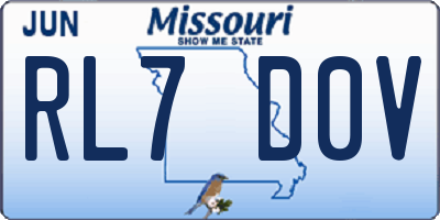 MO license plate RL7D0V