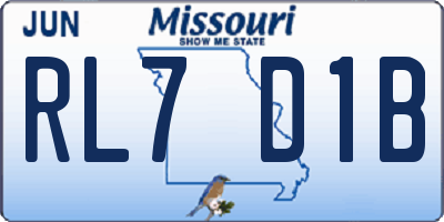 MO license plate RL7D1B
