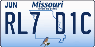 MO license plate RL7D1C