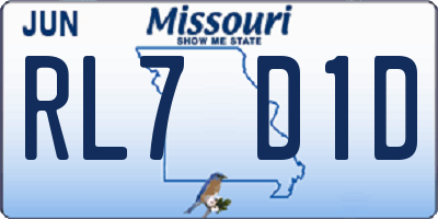 MO license plate RL7D1D