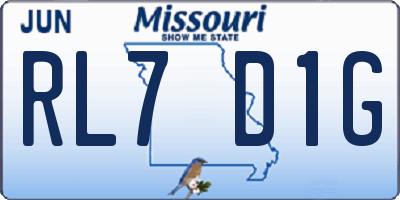 MO license plate RL7D1G