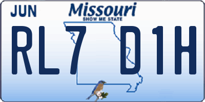 MO license plate RL7D1H