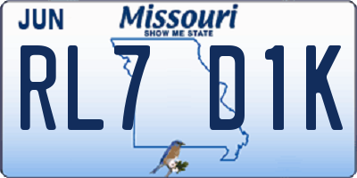 MO license plate RL7D1K