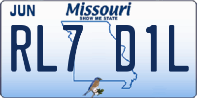 MO license plate RL7D1L
