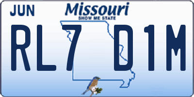 MO license plate RL7D1M