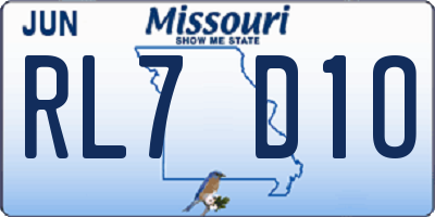MO license plate RL7D1O