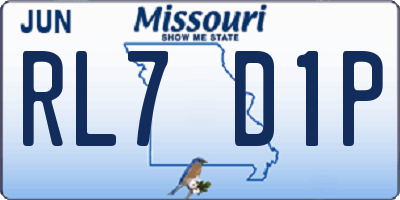 MO license plate RL7D1P