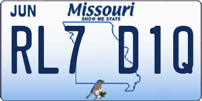MO license plate RL7D1Q
