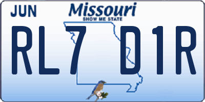 MO license plate RL7D1R