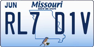 MO license plate RL7D1V