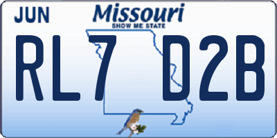 MO license plate RL7D2B