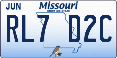 MO license plate RL7D2C