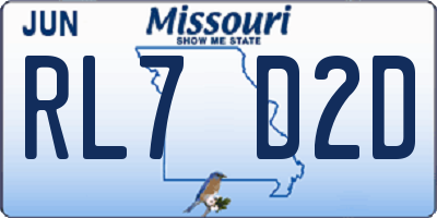 MO license plate RL7D2D