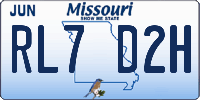 MO license plate RL7D2H