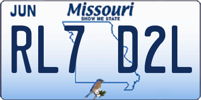 MO license plate RL7D2L