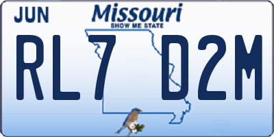MO license plate RL7D2M