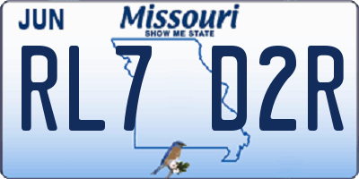 MO license plate RL7D2R