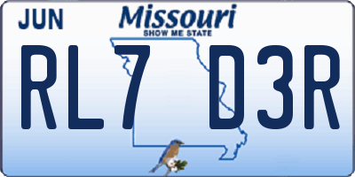 MO license plate RL7D3R