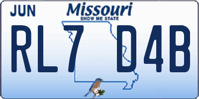 MO license plate RL7D4B
