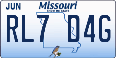 MO license plate RL7D4G